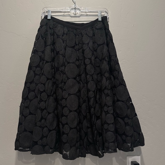 Anthropologie Tracy Reese Black Raffia Circle Lace Midi Skirt Sz 4 - Picture 9 of 15